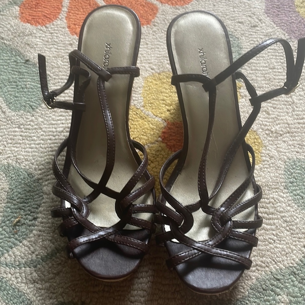 Strappy wedge heels
